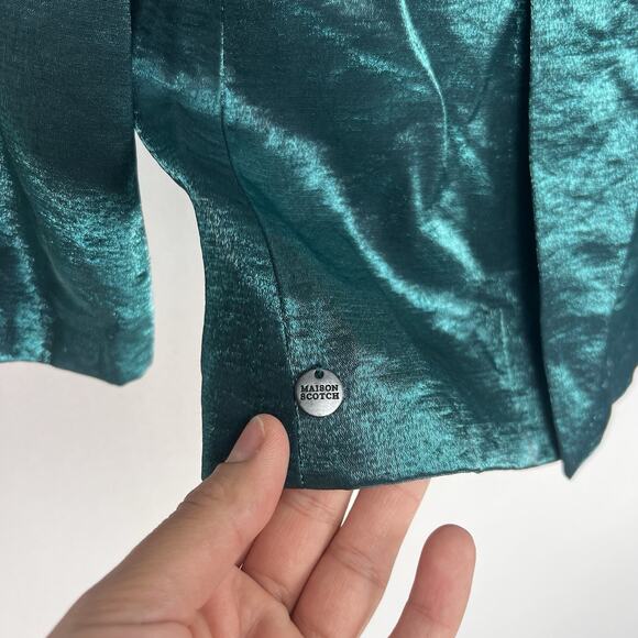 Scotch & Soda Teal Satin Blazer Maison Scotch Single Button S - Picture 9 of 11